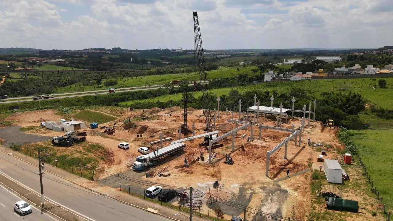 Obra estrutural da Bosshard vista de cima, na Região Metropolitana de Campinas